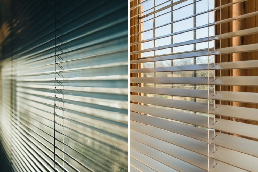 comparing aluminium blinds and timber lookalike blinds